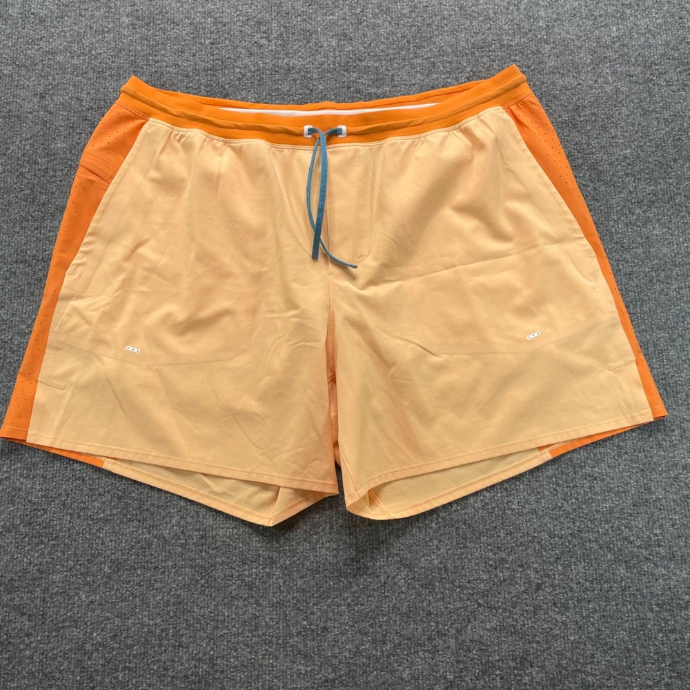 Lululemon Surge Shorts Mens XXL Orange Running Training Lined 6 Inch Inseam